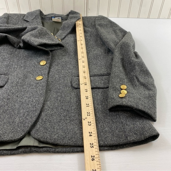 Vintage Panther Women’s Gray Pure Wool USA Union Made Blazer Suit Jacket Sz 9/10 - Picture 10 of 15